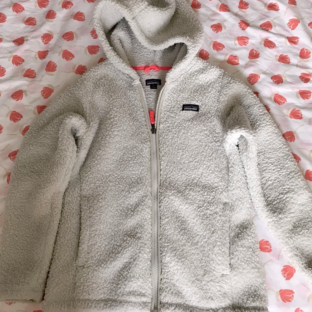 Kids’ Grey Patagonia Hooded Zip-Up Jacket